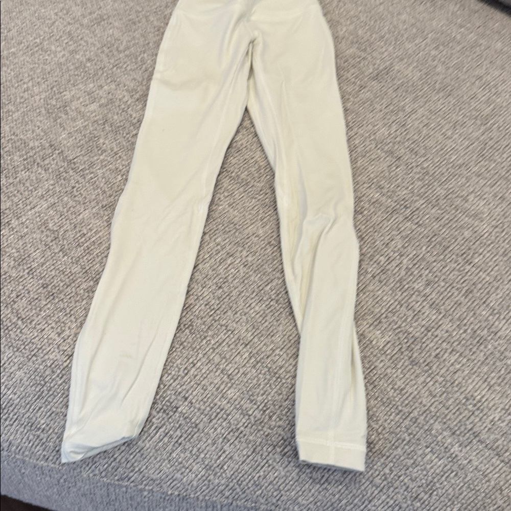 Cream High-Waist Stretch Leggings
